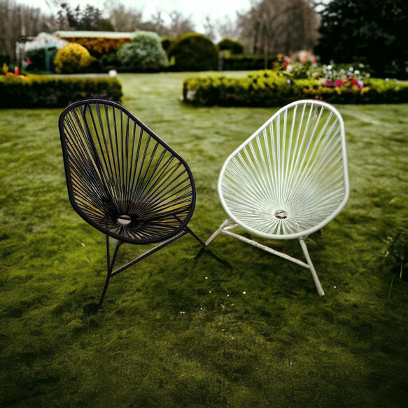 アカプルコチェア黒　リビング　リゾート　ガーデン　アウトドア　PVC家具　チェア 8枚目の画像