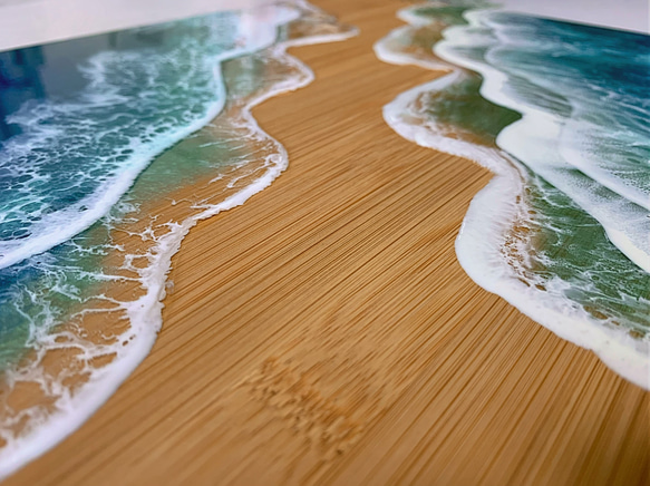 海のバンブートレー！ランチョンマット 木製トレイ ハンドメイド 4枚目の画像