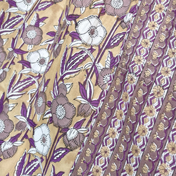 【総丈130cm】Flare Sleeve Dress | Beige × Purple 8枚目の画像