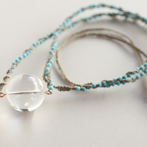 ヒマラヤ水晶 ガネッシュヒマール ＊ マクラメペンダント ネックレス