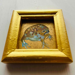 縁起物絵画「蛙」絵画・原画・油彩・壁掛け　 1枚目の画像