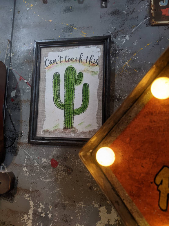 アメリカン ウッドフレーム カクタス ウォールデコ サボテン Ver.b28 壁掛けフレーム アメリカン その他インテリア雑貨 Re
