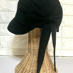【淑女のお出掛けハット】大きなブリムとバックリボンが素敵な黒のお帽子 7枚目の画像