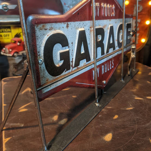 GARAGEサインボード ガレージ 卓上看板 アメリカンフェンス BASE雑貨