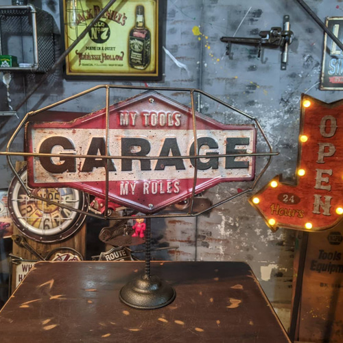 アメリカンフェンス ガレージ 卓上看板 GARAGEサインボード BASE