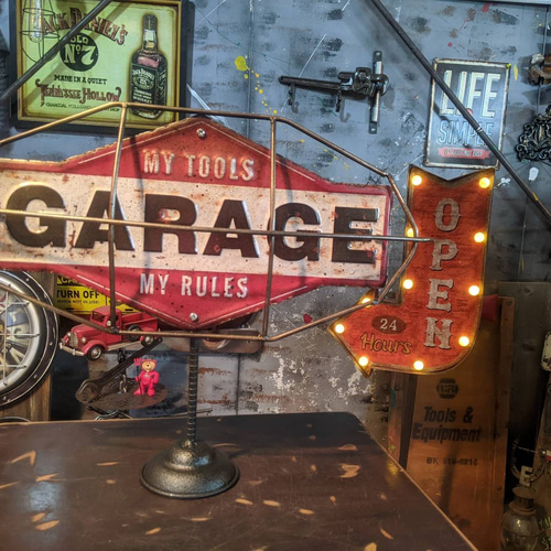 GARAGEサインボード ガレージ壁掛け看板 アメリカンフェンス