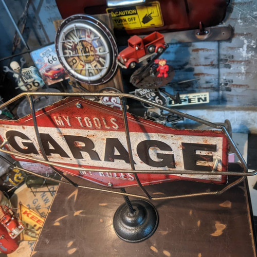 アメリカンフェンス ガレージ 卓上看板 GARAGEサインボード BASE雑貨