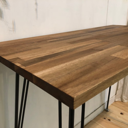 アカシアと鉄脚の机　着色有　90cm×45cm  H75.5cm　アイアンレッグ　iron 5枚目の画像