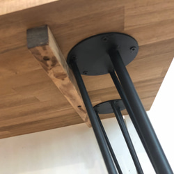 アカシアと鉄脚の机　着色有　90cm×45cm  H75.5cm　アイアンレッグ　iron 3枚目の画像