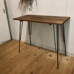 アカシアと鉄脚の机　着色有　90cm×45cm  H75.5cm　アイアンレッグ　iron 2枚目の画像