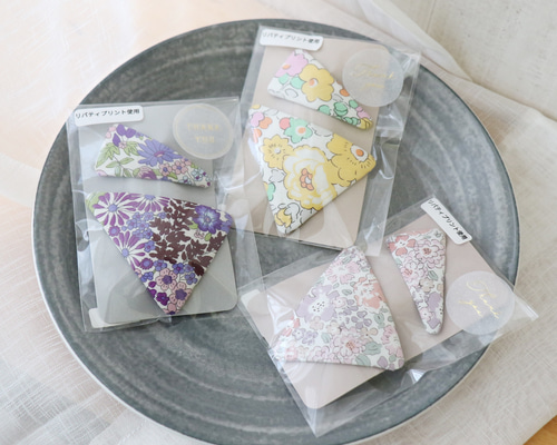 【76】リバティプリント使用　ハンドメイド　パッチンピン　ヘアピン　3個セット リバティプリント使用パッチンピンセット ヘアピン mya_select 通販