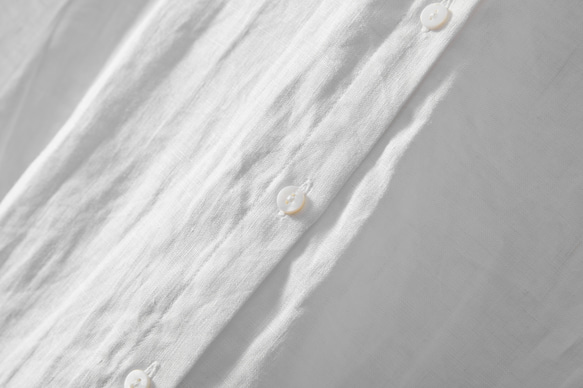 毎日、心地よく着られる実力派　リネンシャツブラウス　9分袖　230612-1 5枚目の画像