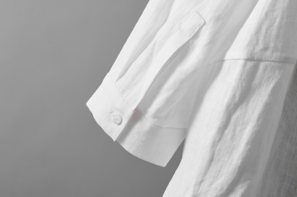 毎日、心地よく着られる実力派　リネンシャツブラウス　9分袖　230612-1 8枚目の画像