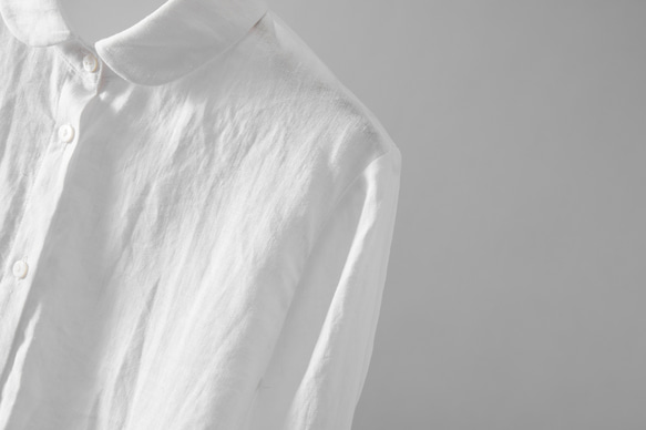 毎日、心地よく着られる実力派　リネンシャツブラウス　9分袖　230612-1 3枚目の画像