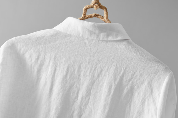 毎日、心地よく着られる実力派　リネンシャツブラウス　9分袖　230612-1 9枚目の画像