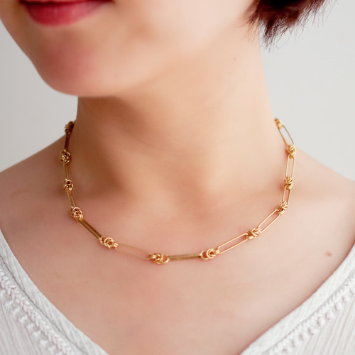 k18 ヴィンテージ クリップチェーンのショートネックレス k18 ヴィンテージ クリップチェーンのショートネックレス