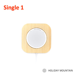 マグネットで位置がずれない木製ワイヤレス充電器 / Single 1 1枚目の画像