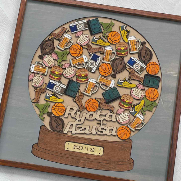 ゲストとの思い出いっぱいスノードーム型ご結婚証明書 　　