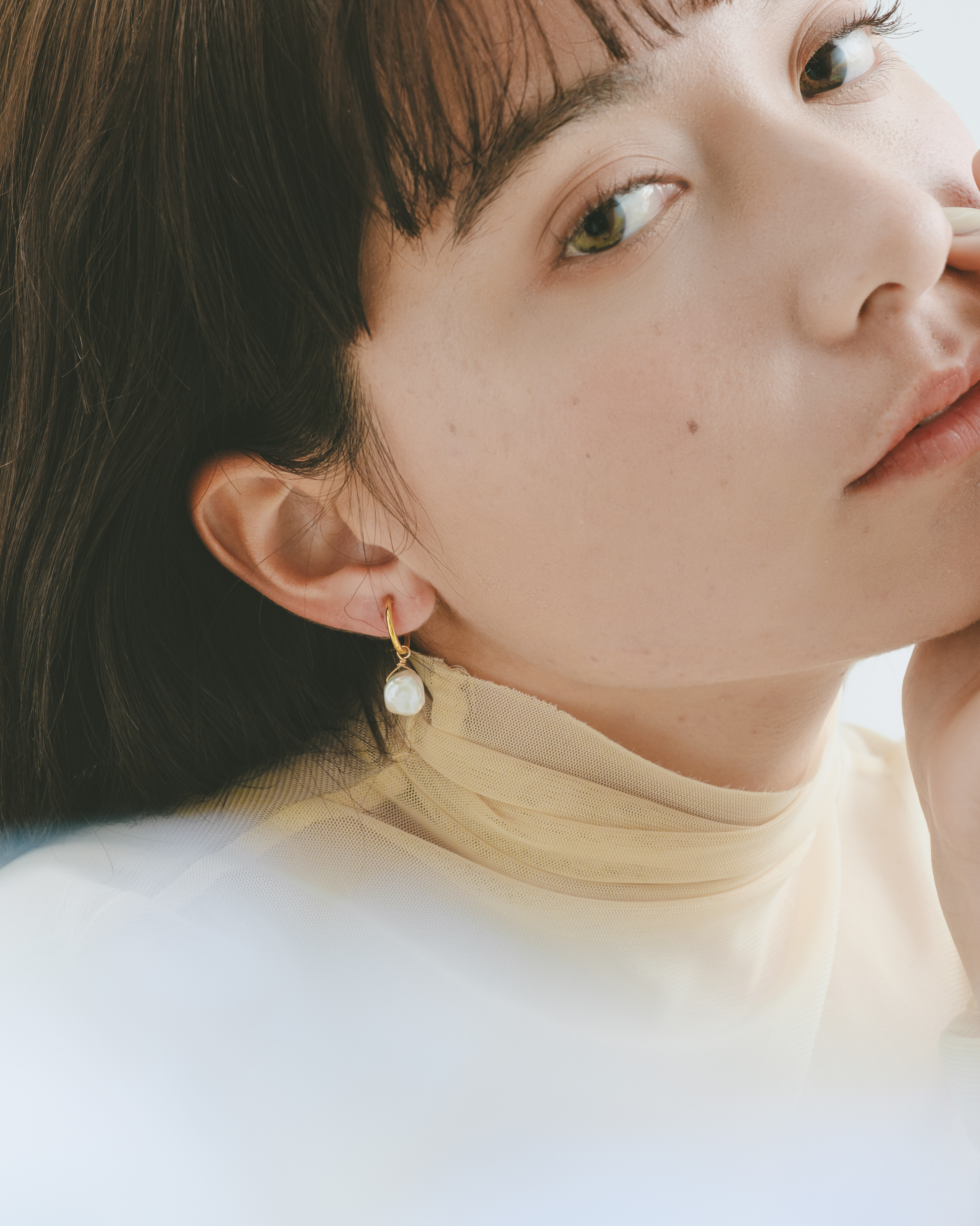 petal pearl hoop 淡水パール ピアス イヤリング フープ