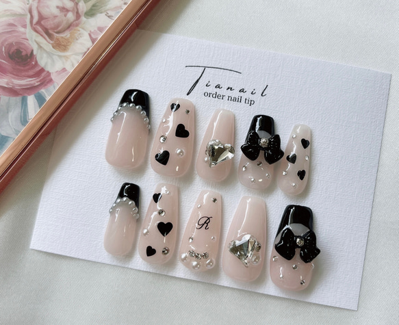 ネイルチップ イニシャル追加無料 指輪ネイル