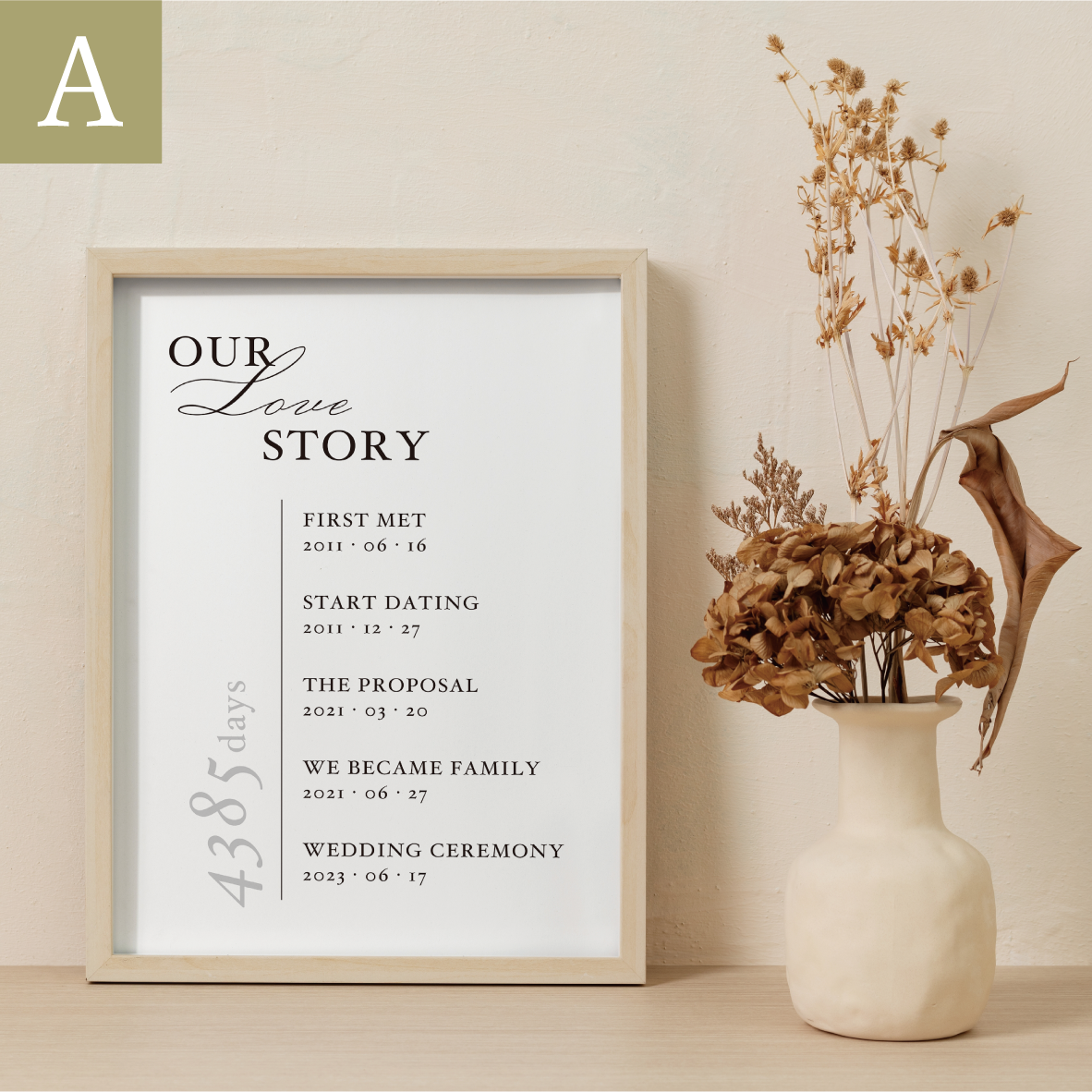 A4]LOVE STORYボード ウェルカムスペース 4種類から選べます