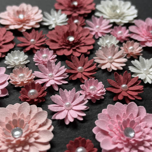 ペーパークラフト＊ガーベラと小さなお花達セット＊ピンク系