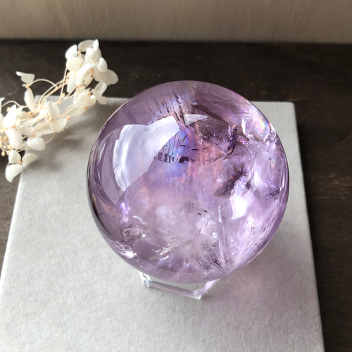 虹入りケープアメジストスフィア 虹入り！透明感抜群！高品質⭐︎アイリスアメジストスフィア