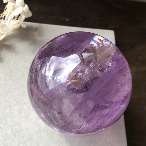 虹入り!透明感抜群!高品質⭐︎アイリスアメジストスフィア 虹入り!透明感抜群!高品質⭐︎アイリスアメジストスフィア