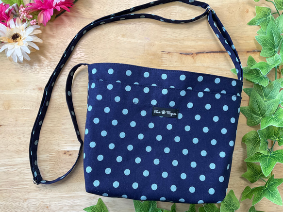 [Walking Pochette] Pop Colorful Dots Navy ✖️ Blue String Length 第1張的照片