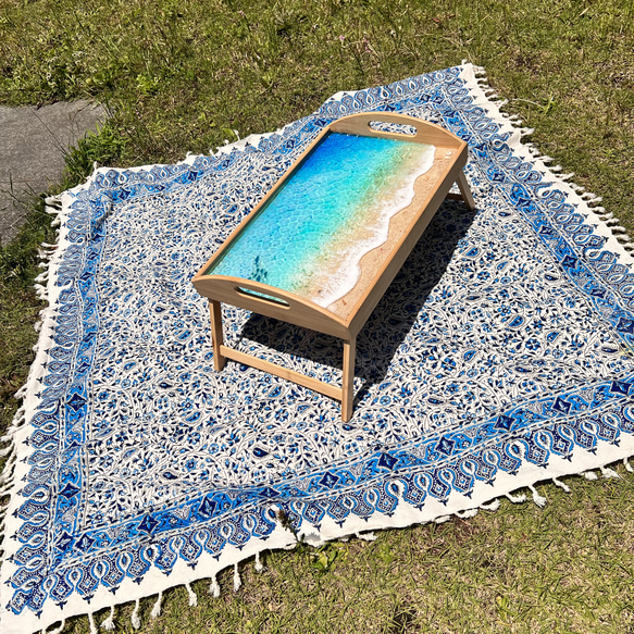再販！オーダー　2WAY 海辺のお盆テーブル　折りたたみ式　アウトドアで映える　キャンプ　ピクニック　ビーチ　 11枚目の画像