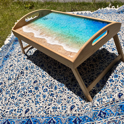再販！オーダー　2WAY 海辺のお盆テーブル　折りたたみ式　アウトドアで映える　キャンプ　ピクニック　ビーチ　 9枚目の画像