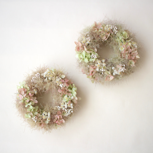 スモークツリーと紫陽花のミニリース ドライフラワー amijus 通販