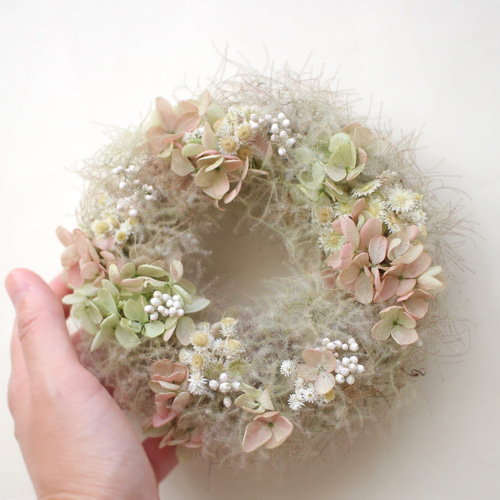 スモークツリーのミニリース　ドライフラワーリース スモークツリーのミニハーフリース ドライフラワー petit chocolat