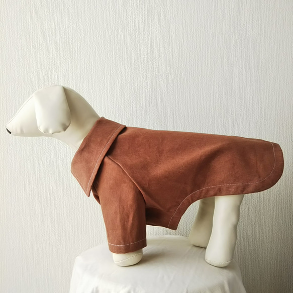 犬服・綿ソフトデニム生地を使った小型犬２サイズシャツ 4枚目の画像