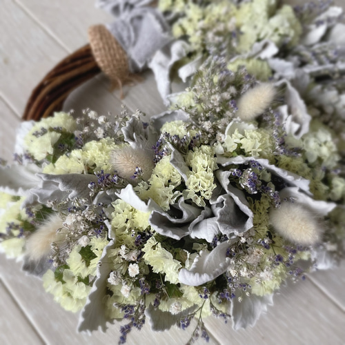 淡い色スターチスのリース リース flower32n 通販 16076593｜Creema