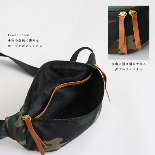 ラスト1 最終SALE クッション入ナイロン牛革レザー ショルダー斜め 
