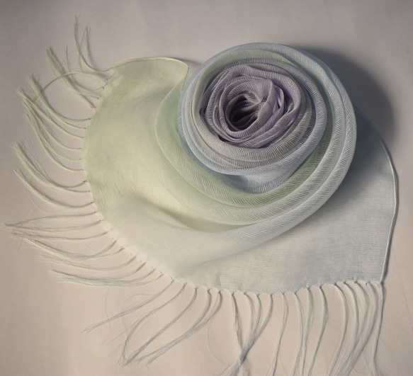 新作　絹綿麻ストール「さわやか色」 2枚目の画像