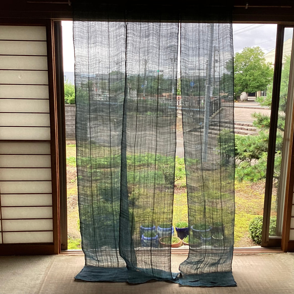 3   古布　蚊帳手ほどきハギレ　藍　 1枚目の画像