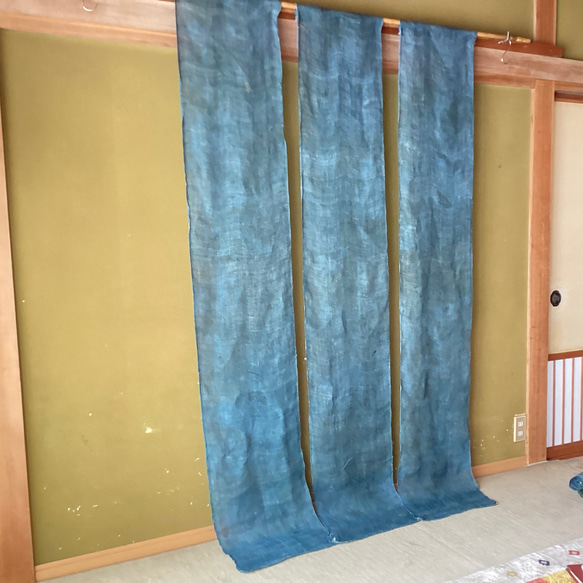 3   古布　蚊帳手ほどきハギレ　藍　 4枚目の画像