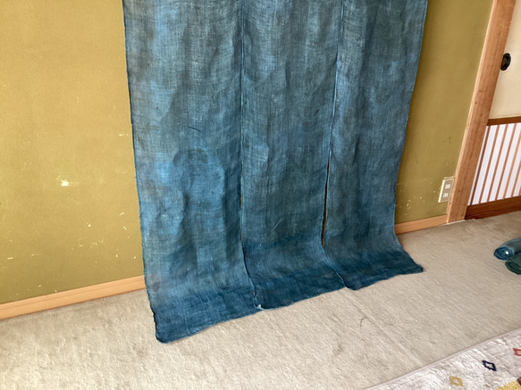3   古布　蚊帳手ほどきハギレ　藍　 6枚目の画像