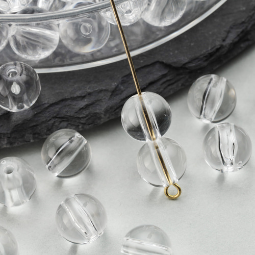 約40つ】10mm クリア ビーズ 透明 ラウンド 丸玉 エンドビーズ ビーズ