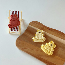 サーファー くまのクッキーカッター・クッキーカッターセット  / サーフィンボード クッキー型 2枚目の画像
