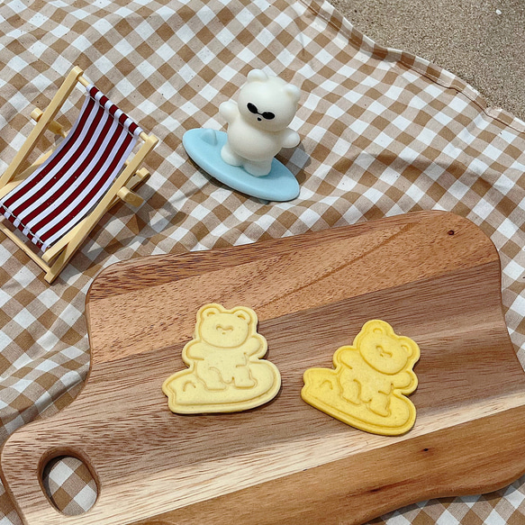 サーファー くまのクッキーカッター・クッキーカッターセット  / サーフィンボード クッキー型 6枚目の画像