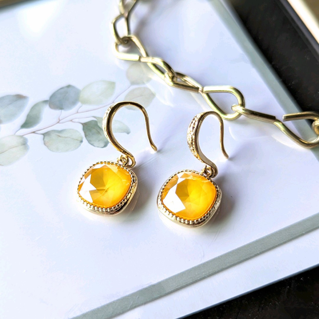春色復刻◆限定数◆鮮やかハニーバターイエローピアスorイヤリング/14kgf サージカルステンレスSUS316Lミモザ