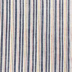 【50cm単位】インドカディ　ネイビーイエローホワイトストライプ　56番手　手紡ぎ・手織りテキスタイル　コットン 3枚目の画像
