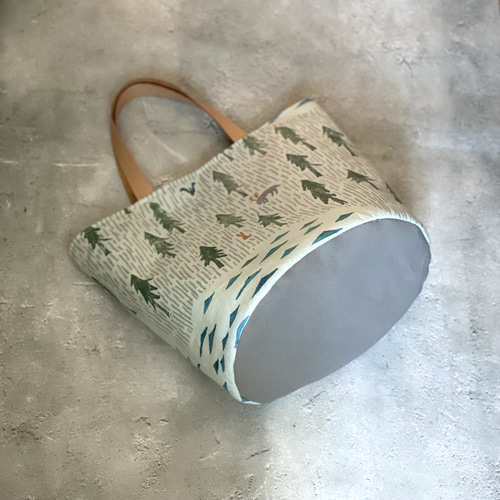 ハンドメイド　トートバッグ　ミナペルホネン　one day ⚮̈ミナペルホネン one day mint blue バケツトート トート