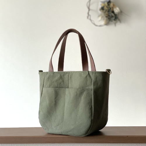 ⚮̈ミナペルホネン　symphony khaki まるっこかくれんぼトート ⚮̈ミナペルホネン symphony khaki まるっこかくれんぼトート