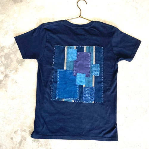 1939 襤褸 リメイク tシャツ 古布 パッチワーク 藍染 藍染め