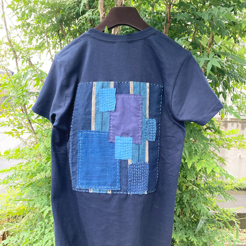 1939 襤褸 リメイク tシャツ 古布 パッチワーク 藍染 藍染め 刺し子 