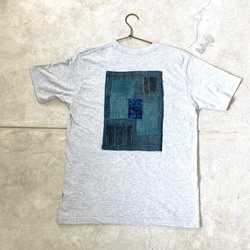 1942 size M  襤褸　リメイク　tシャツ 古布　パッチワーク　藍染　藍染め　ヴィンテージ　刺し子 オリジナル 6枚目の画像